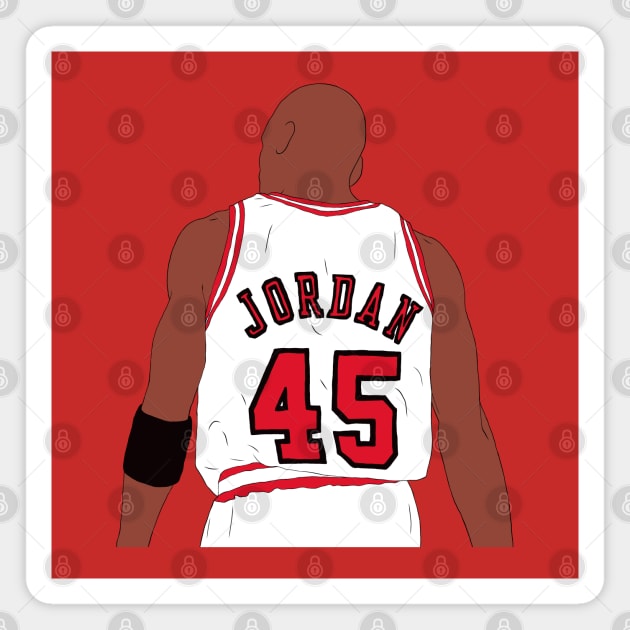 Michael Jordan 45 Back-To Magnet by rattraptees